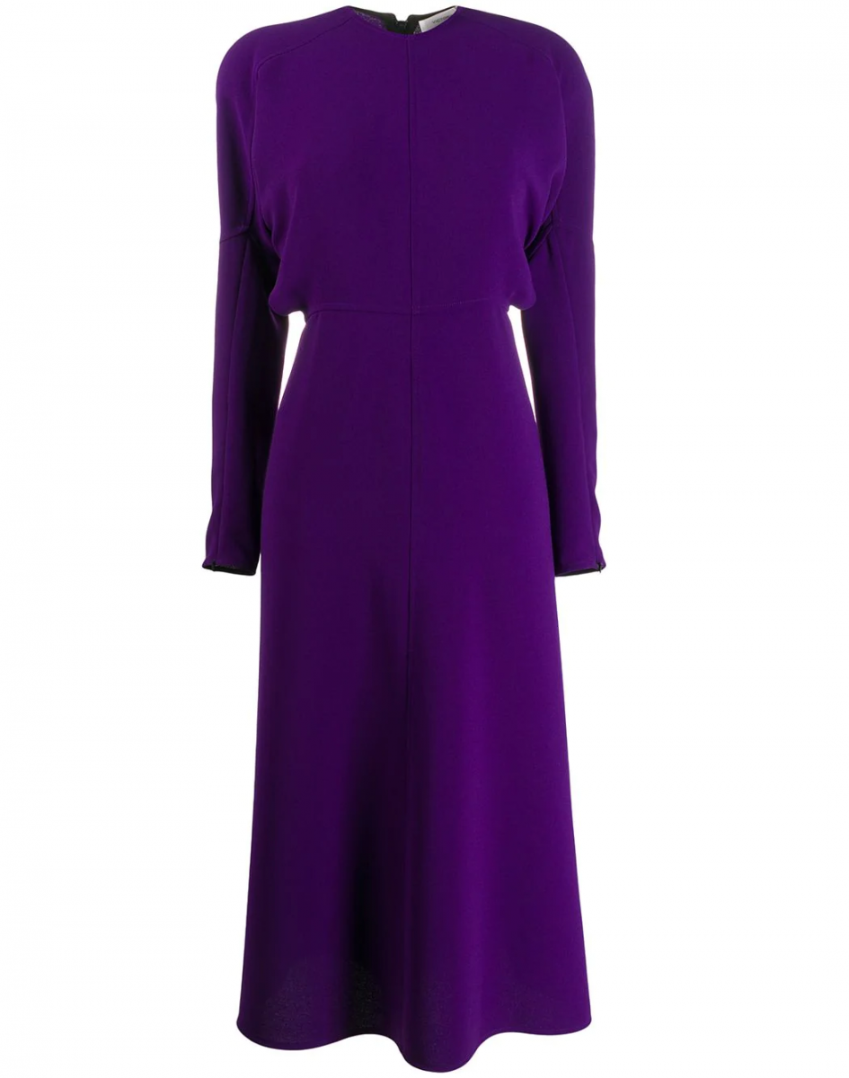 ワンピース VICTORIA BECKHAM 'Keyhole Dolman Midi' dress Purple Victoria Beckham Dolman Midi Dress in Purple — UFO No More