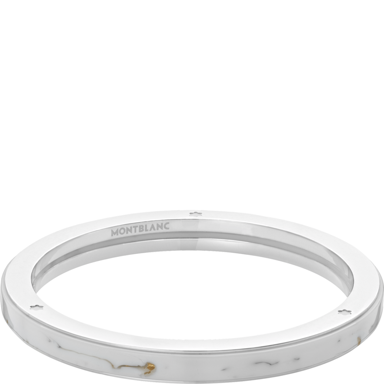 Montblanc Les Aimants Slim Bangle White Resin Sterling Silver.png