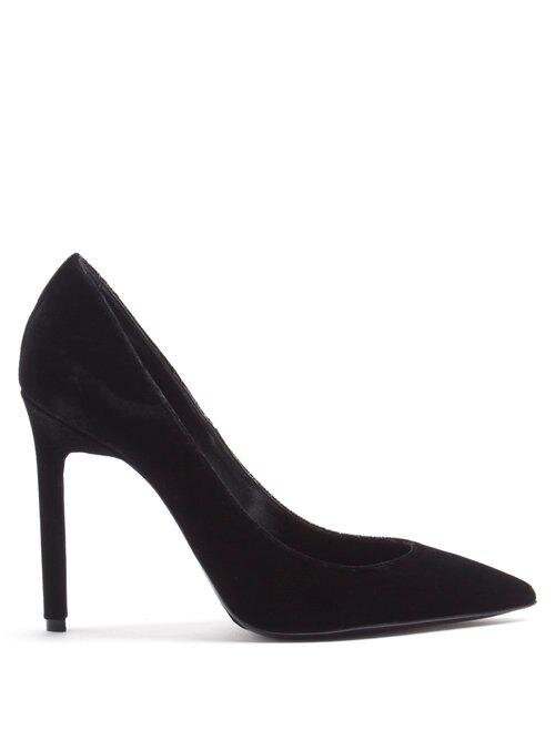 black velvet court shoes