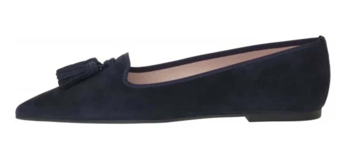 Chanel Navy & Black Cap Toe Quilted Ballerina Flats - Size 38