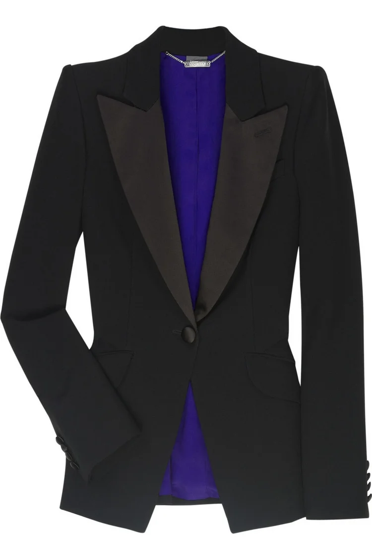 Alexander McQueen Asymmetric Crepe Blazer in Welsh Red — UFO Alexander McQueen Asymmetric Crepe Blazer in Welsh Red — UFO