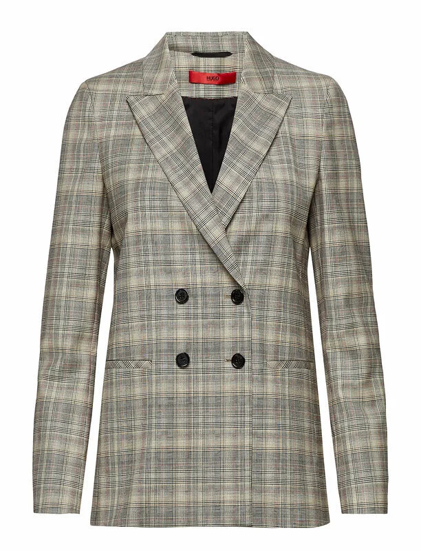 Hugo Boss Anandas Double-Breasted Wool Blazer in Grey