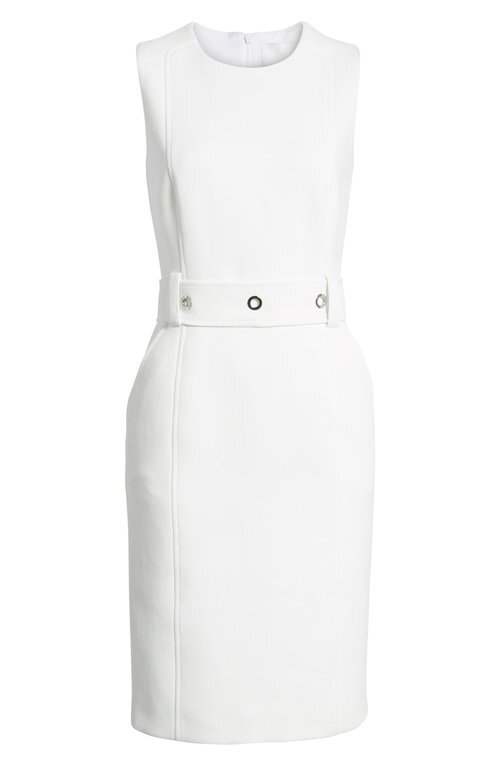 Hugo Boss Duleama Compact Twill Dress in White — UFO No More