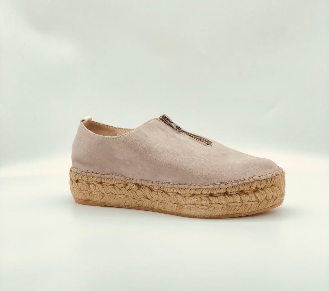 Gaimo Ruleta Flat Espadrilles in Soft Pink Suede — UFO No More