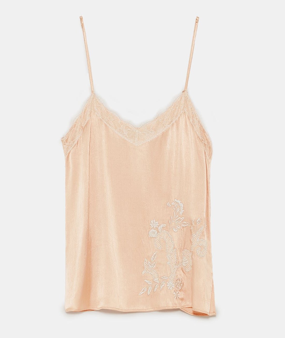Zara Embroidered Camisole Top in Nude Pink — UFO No More
