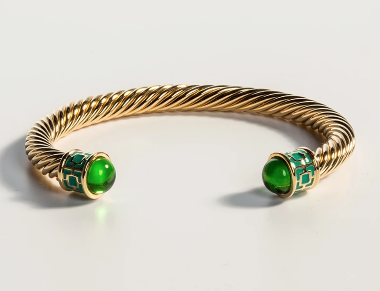 Halcyon Days Maya Torque Bangle in Emerald — UFO No More