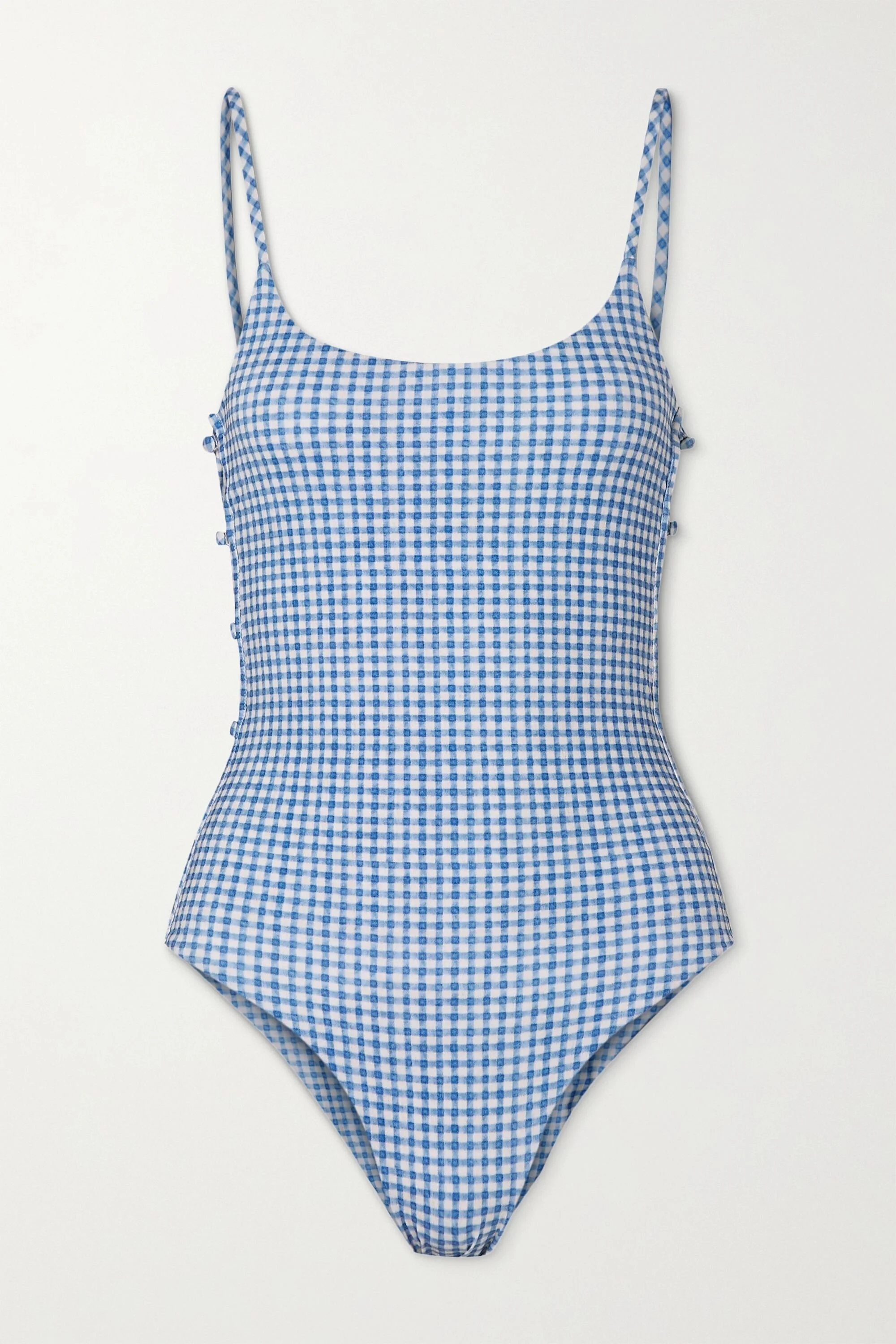 blue gingham bathing suit