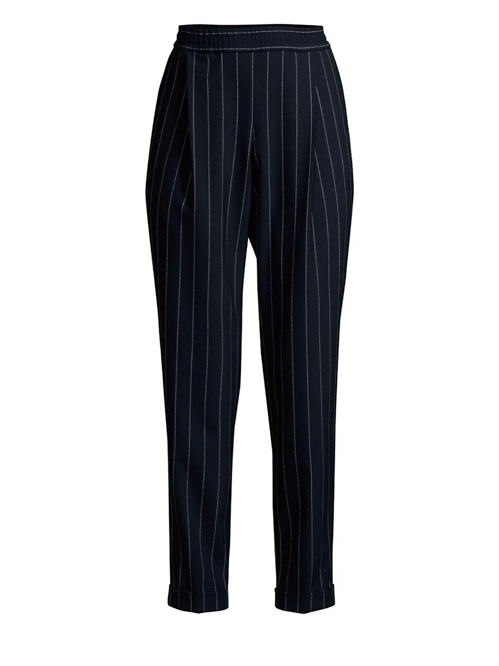 Hugo Boss Ariysa Pinstripe Cropped Trousers in Dark Navy