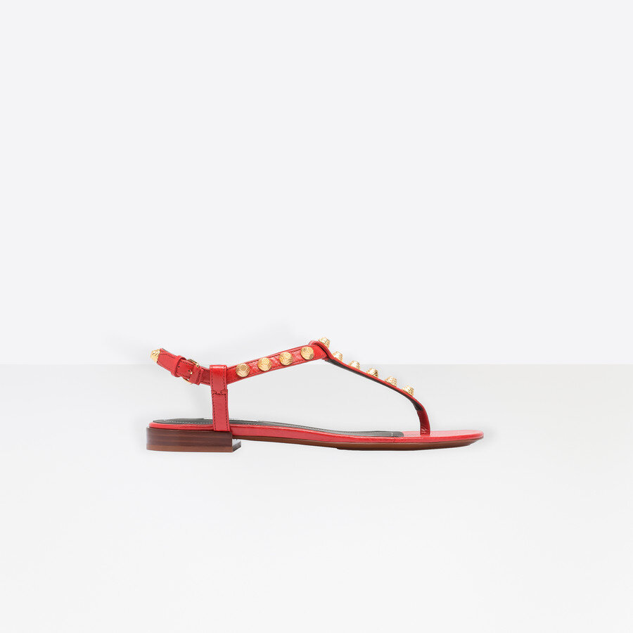Balenciaga Giant Sandals in Red and Gold — UFO More