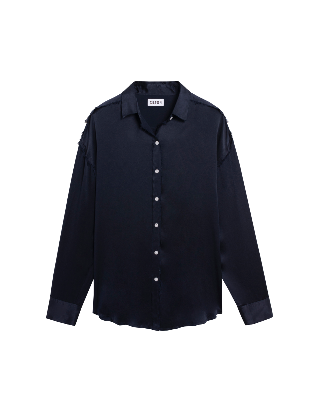 Alter Designs Satin Shirt in Navy.png