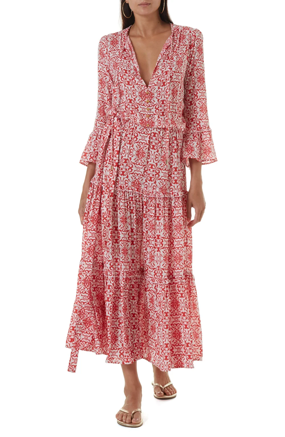 chinese dress ladies SKYE - Long-sleeve jersey maxi dress with open-back detail by SIEDRÉS main image 1
