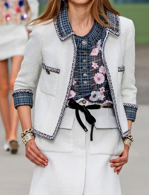 Chanel White Contrasting Tweed Jacket — UFO No More