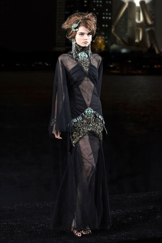 Chanel Embroidered Gown with Cape Sleeves.jpg