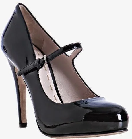 Miu Miu Mary Jane Platform Pumps in Nude Patent Leather