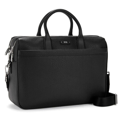 Hugo Boss Traveller D Doc Laptop Bag in Black Leather UFO No More