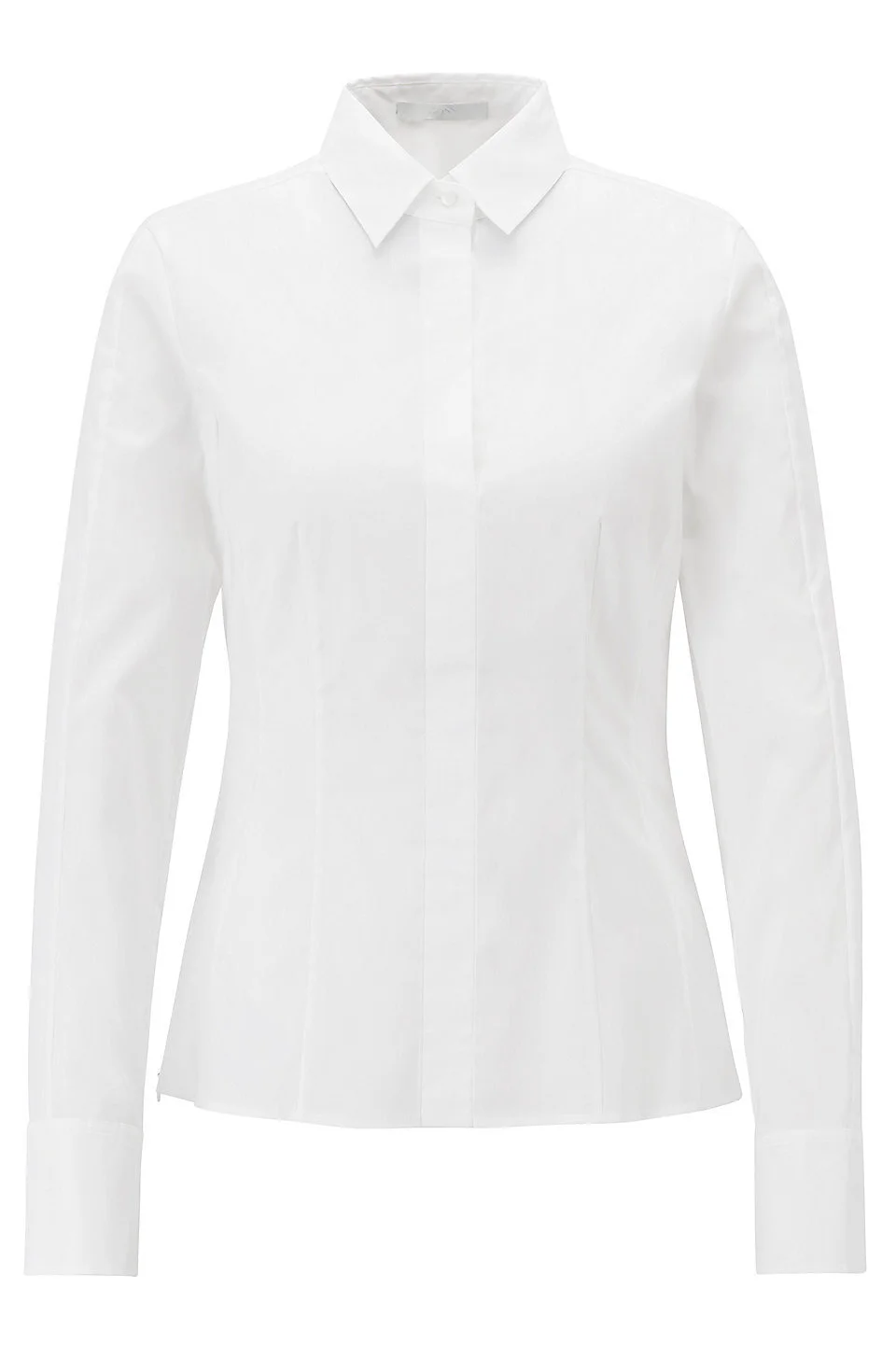 Hugo Boss Bashina Stretch Poplin Blouse in White