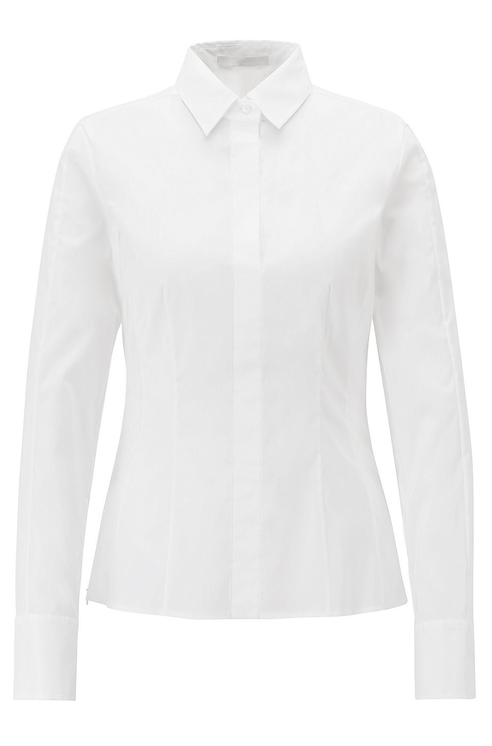 Hugo Boss Bashina Stretch Poplin Blouse in White — UFO No More