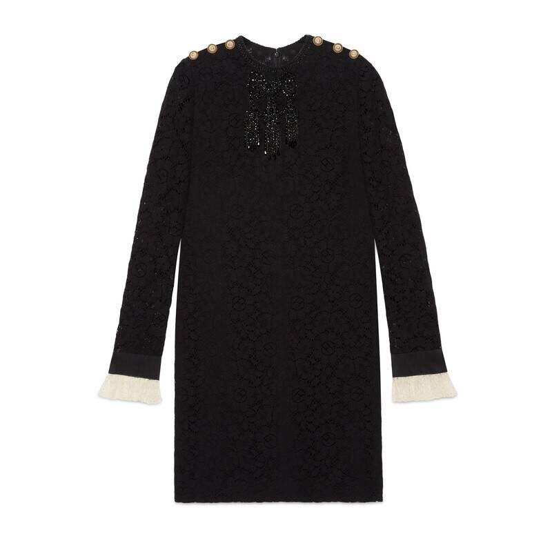 Gucci Embroidered Cluny Lace Dress In Black.jpg