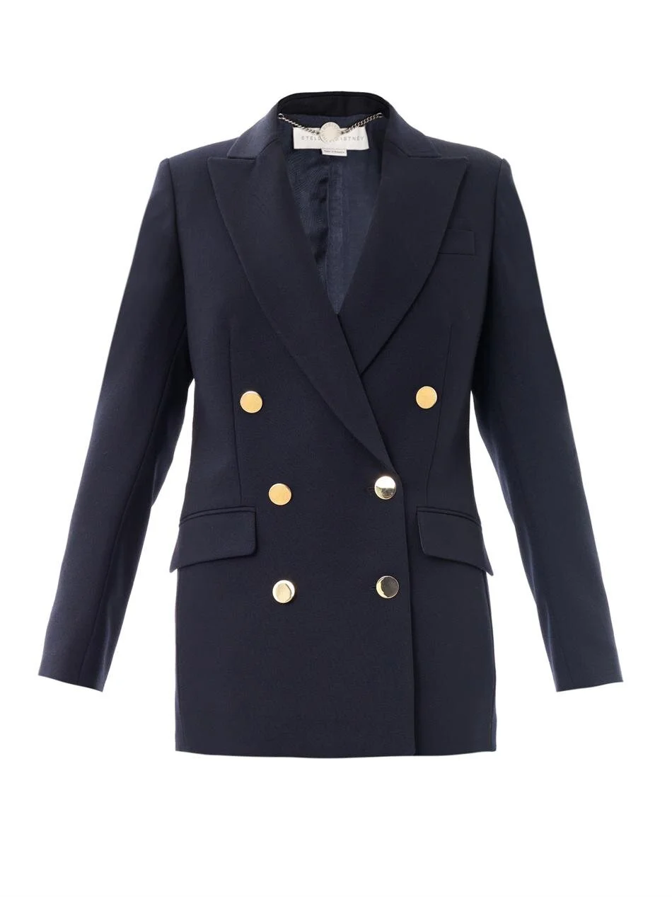 Stella McCartney June Double-Breasted Blazer in Navy