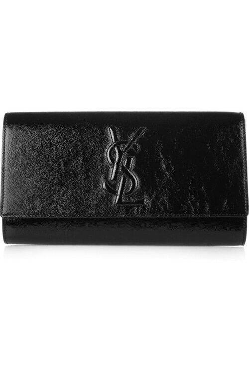YSL Yves Saint Laurent black patent leather large belle du jour