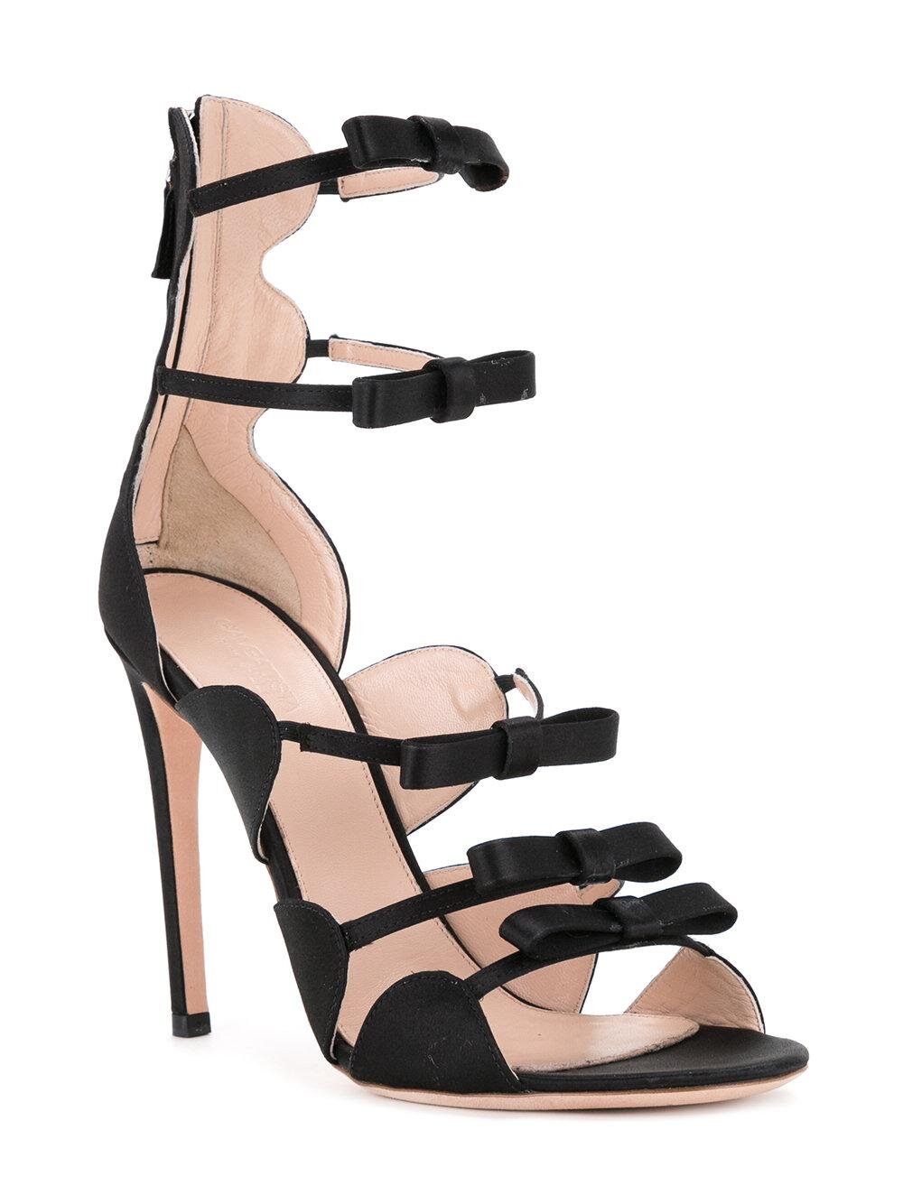 Giambattista Valli Bow-Embellished Multi-Strap Scallop-Edge Sandals in Black.jpg