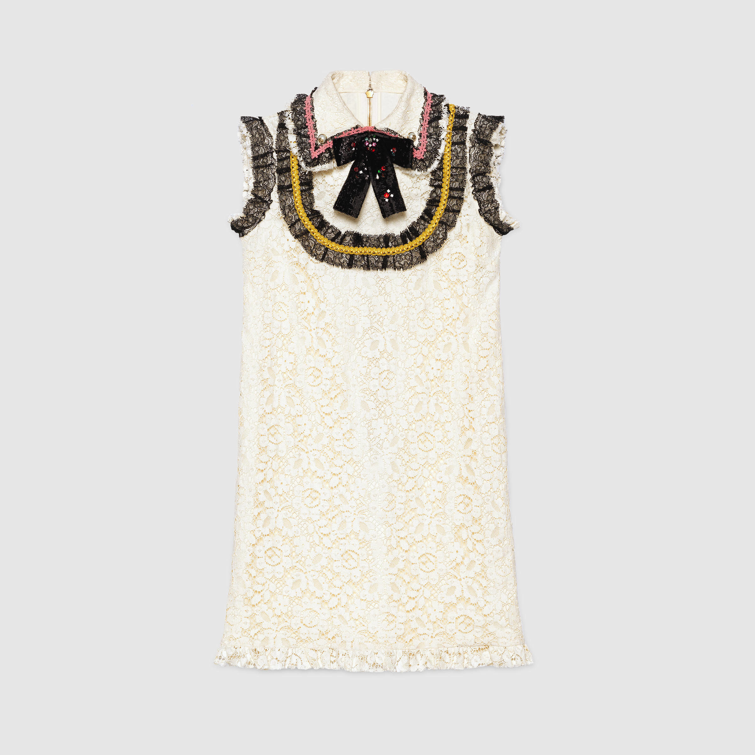 Gucci Cluny Lace Dress With Embroidery in White.jpg