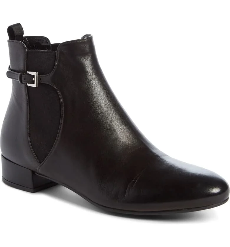 Prada Buckle Chelsea Boots in Navy Suede