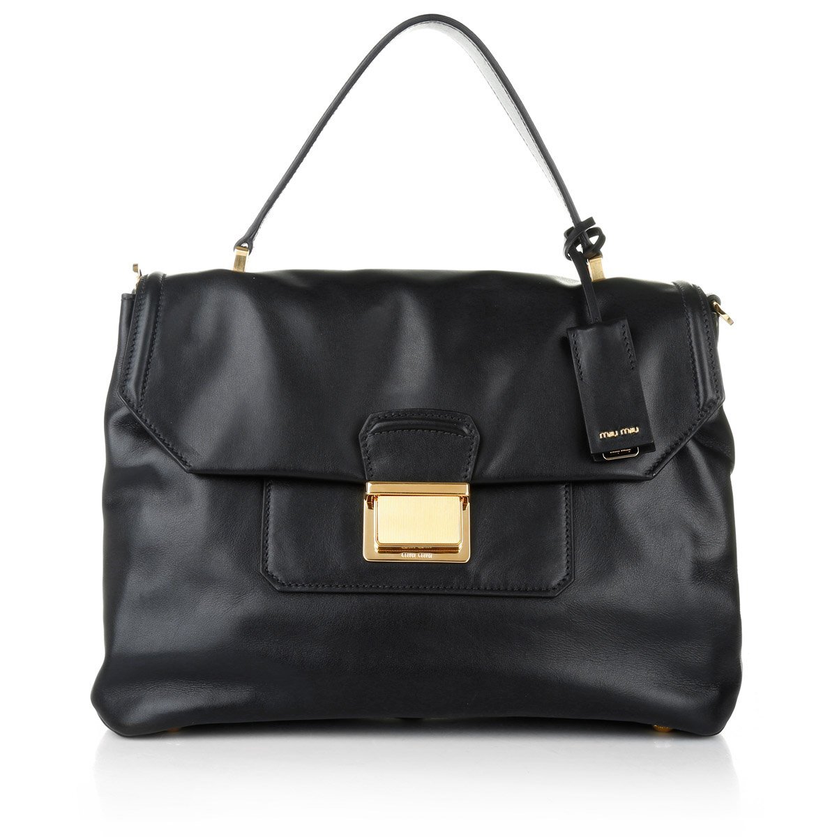 Miu Miu Vitello Soft Top Handle Bag in Black.jpg