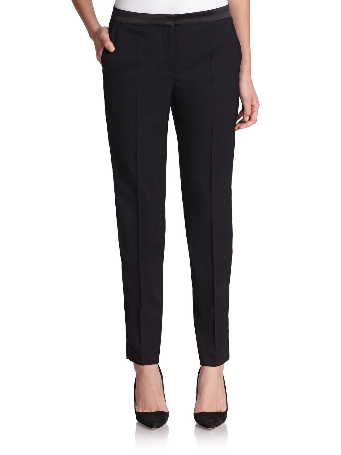 BOSS  Regularfit tuxedo trousers in virginwool serge