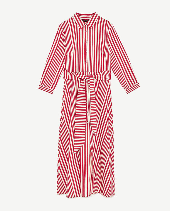 Zara Striped Shirt-Style Tunic in Red.jpg