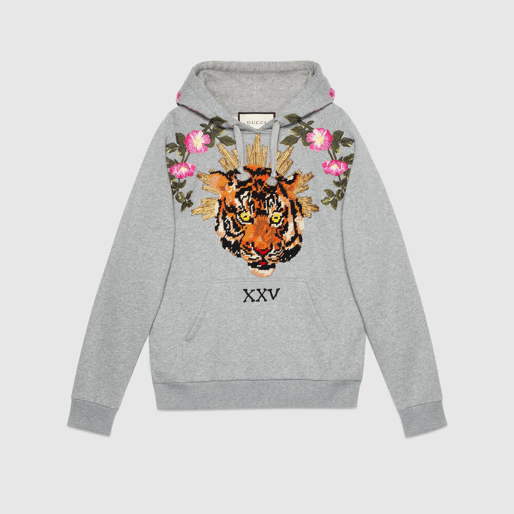 absorberende kupon råolie Gucci Tiger Floral-Embroidered Hooded Sweatshirt — UFO No More