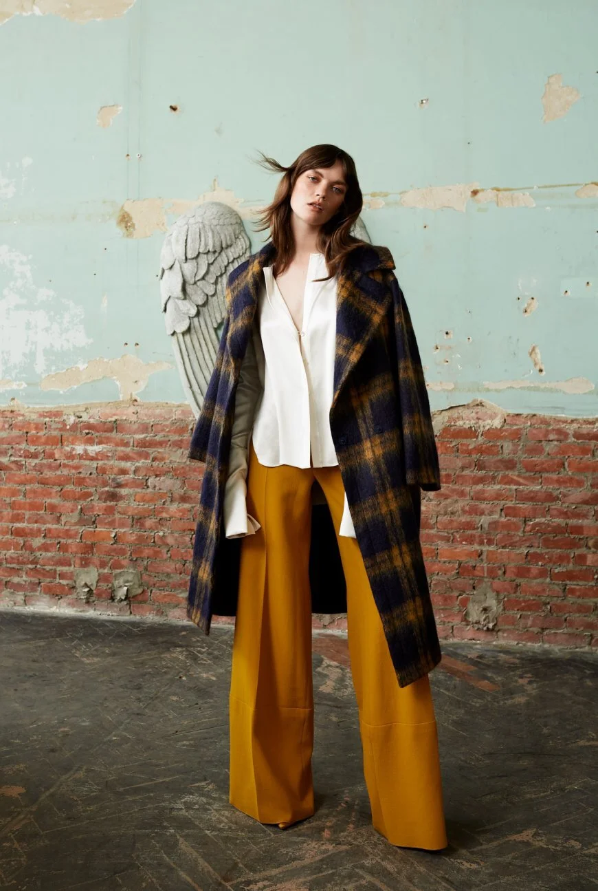 Natan Couture Dallas Tartan Mohair Coat