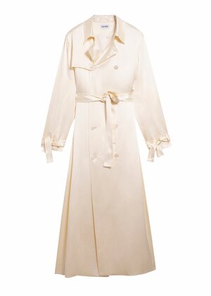 Alter Designs Long Trench Coat In Cream, How To Alter A Trench Coat