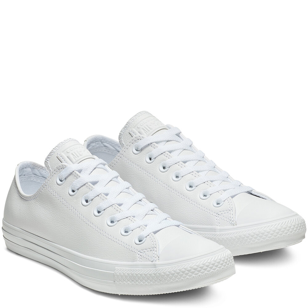 white leather chuck taylors low top