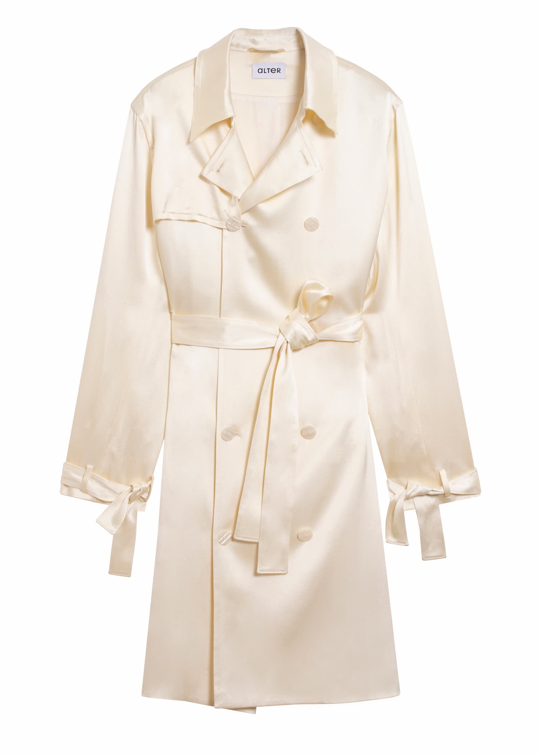 Alter Designs Mid-Length Trench Coat in Cream Satin.jpg