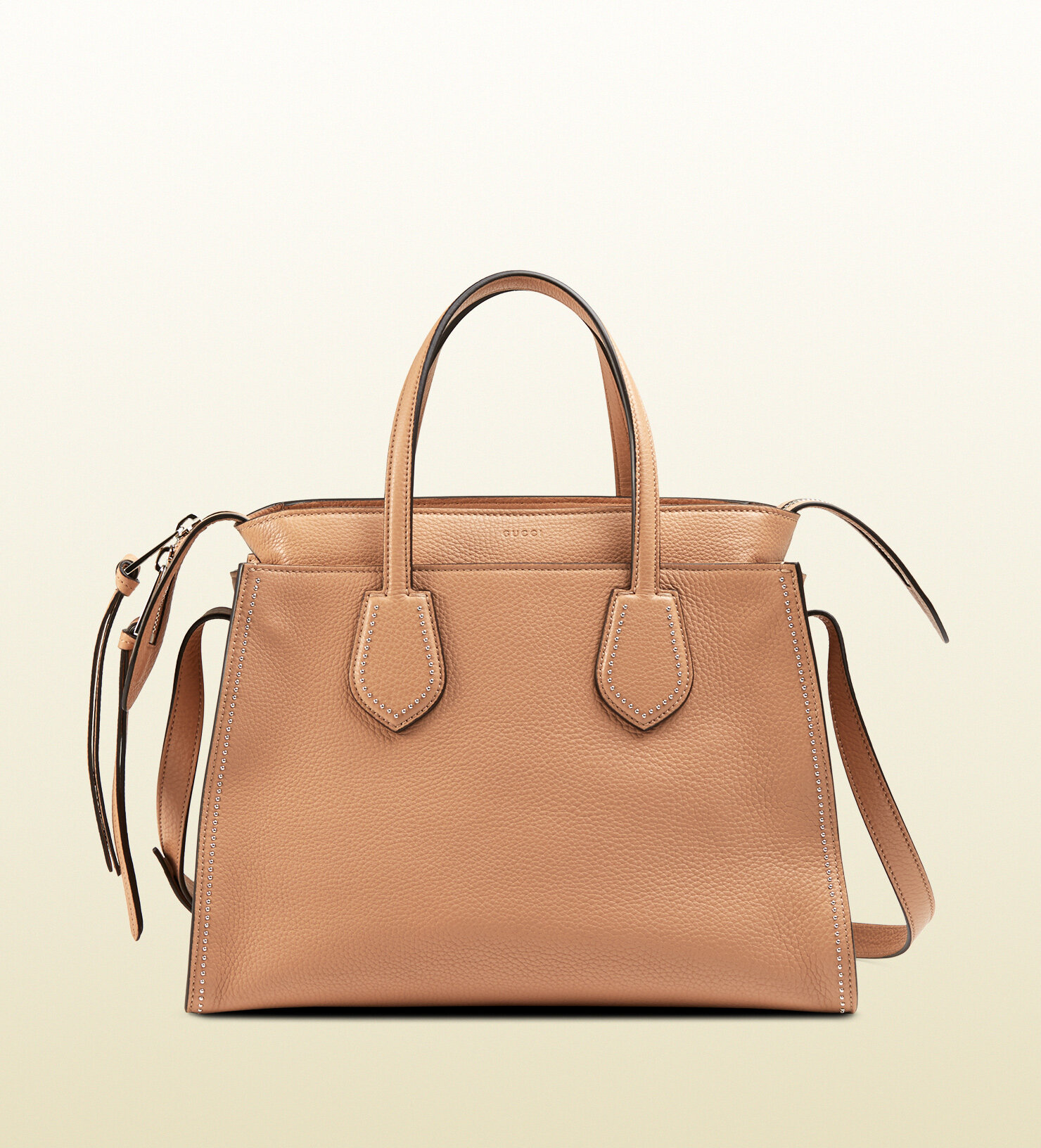 Gucci Ramble Studded Layered Tote in Brown Leather.jpg