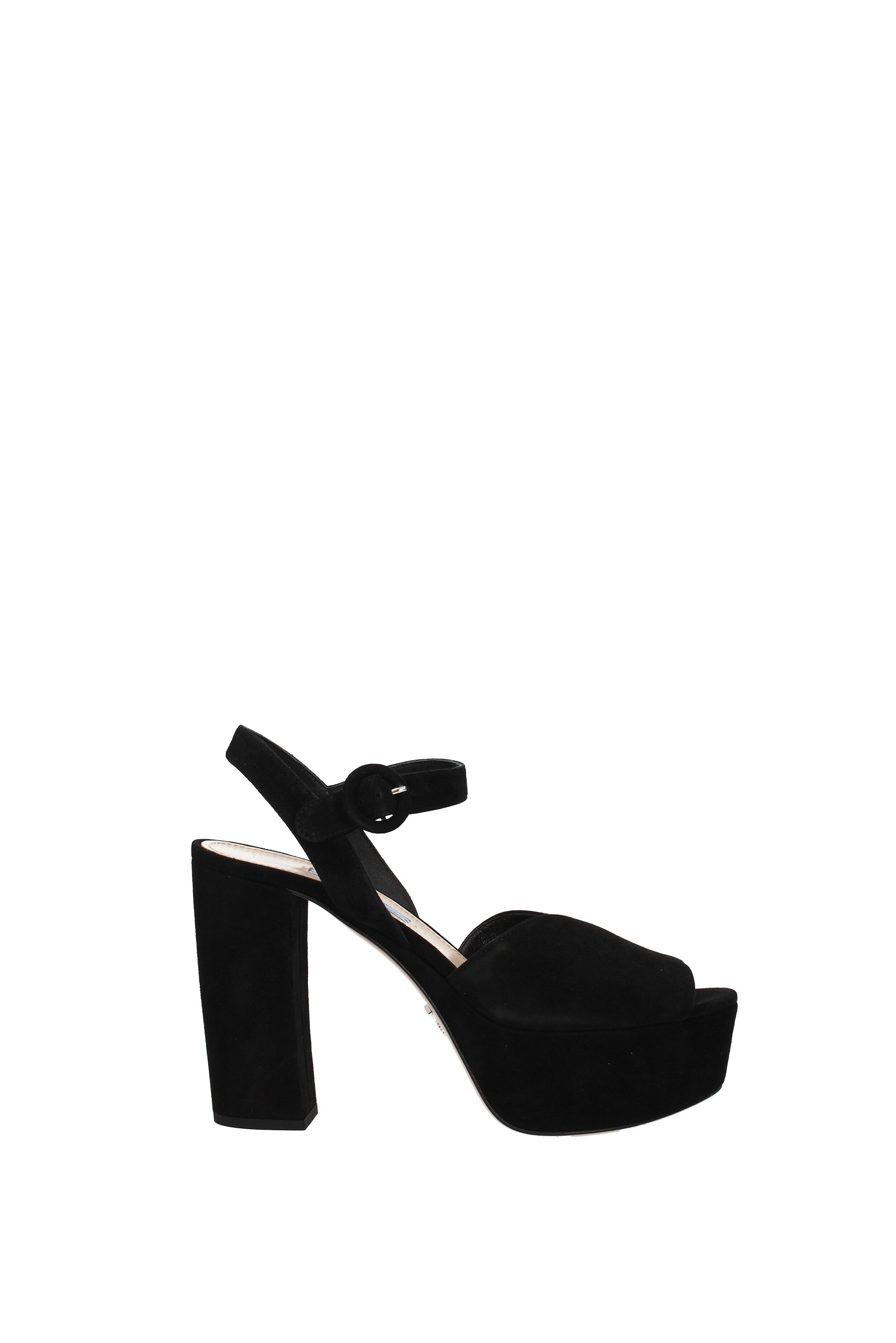 Prada Ankle-Strap Platform Sandals in Black Suede.jpg