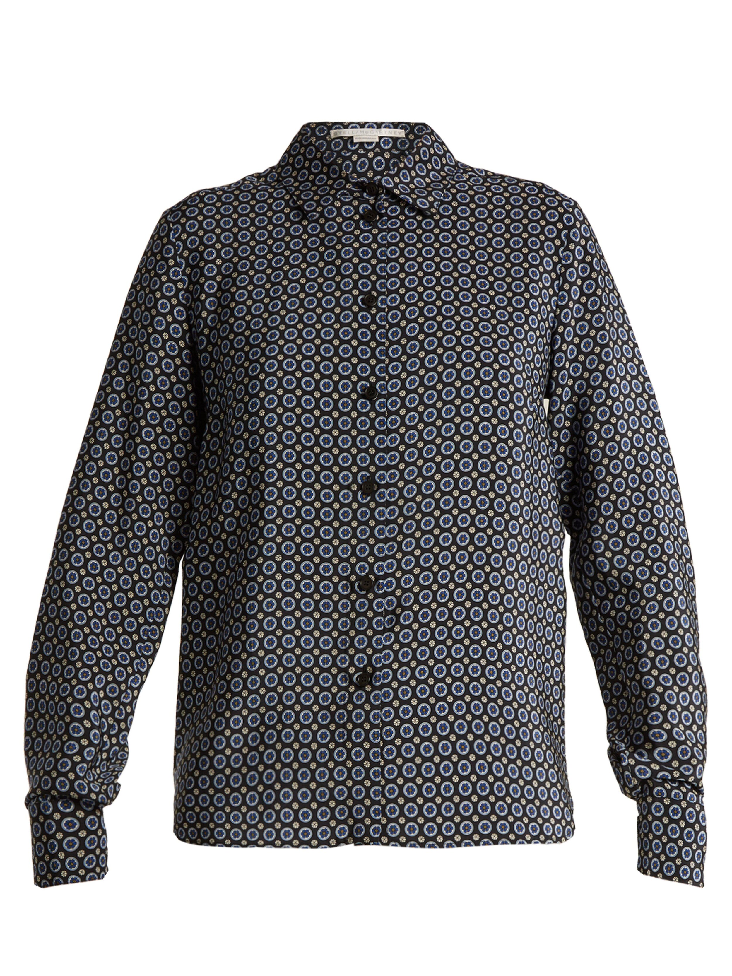 Stella McCartney Wilson Shirt in Blue Geometric Print.jpg