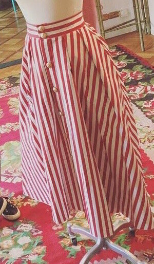 Marta Ferri Striped Midi Button Skirt.jpg