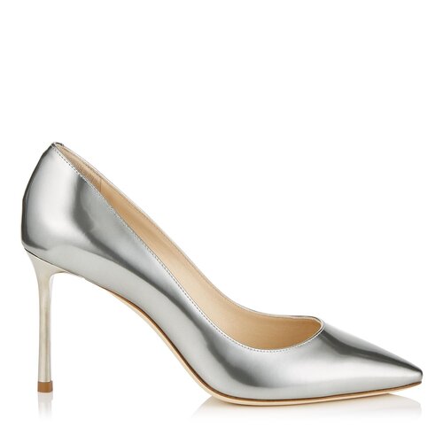 Jimmy Choo Romy 85 Pumps in Silver Leather — UFO No More