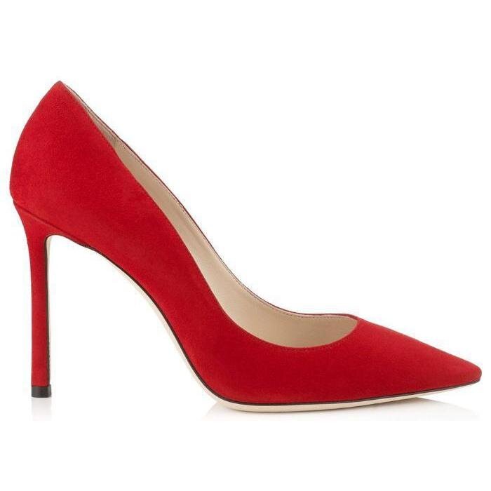 Choo Romy 100 Pumps in Red Suede — UFO No More