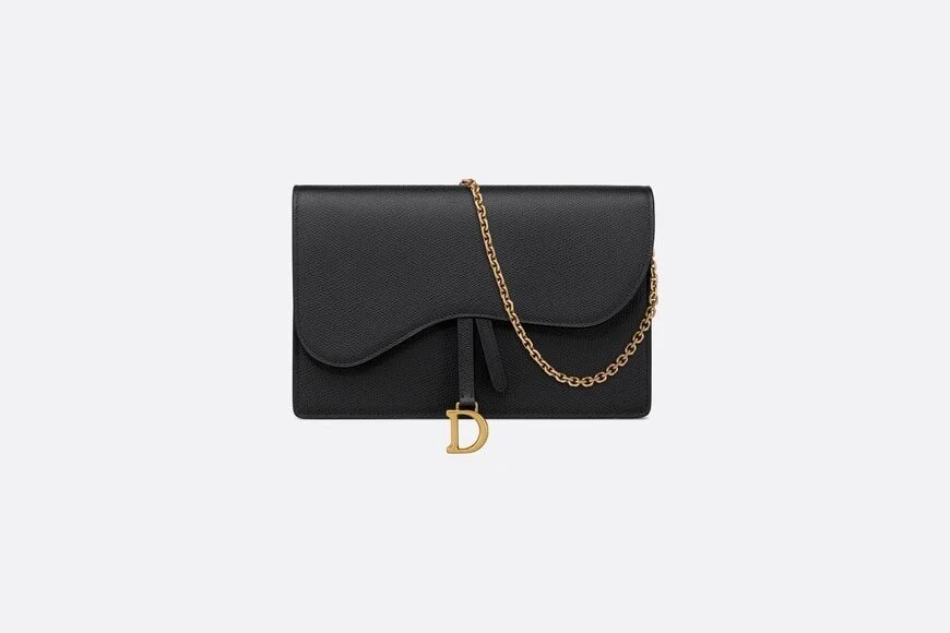 Christian Dior Saddle Pouch in Black Suede