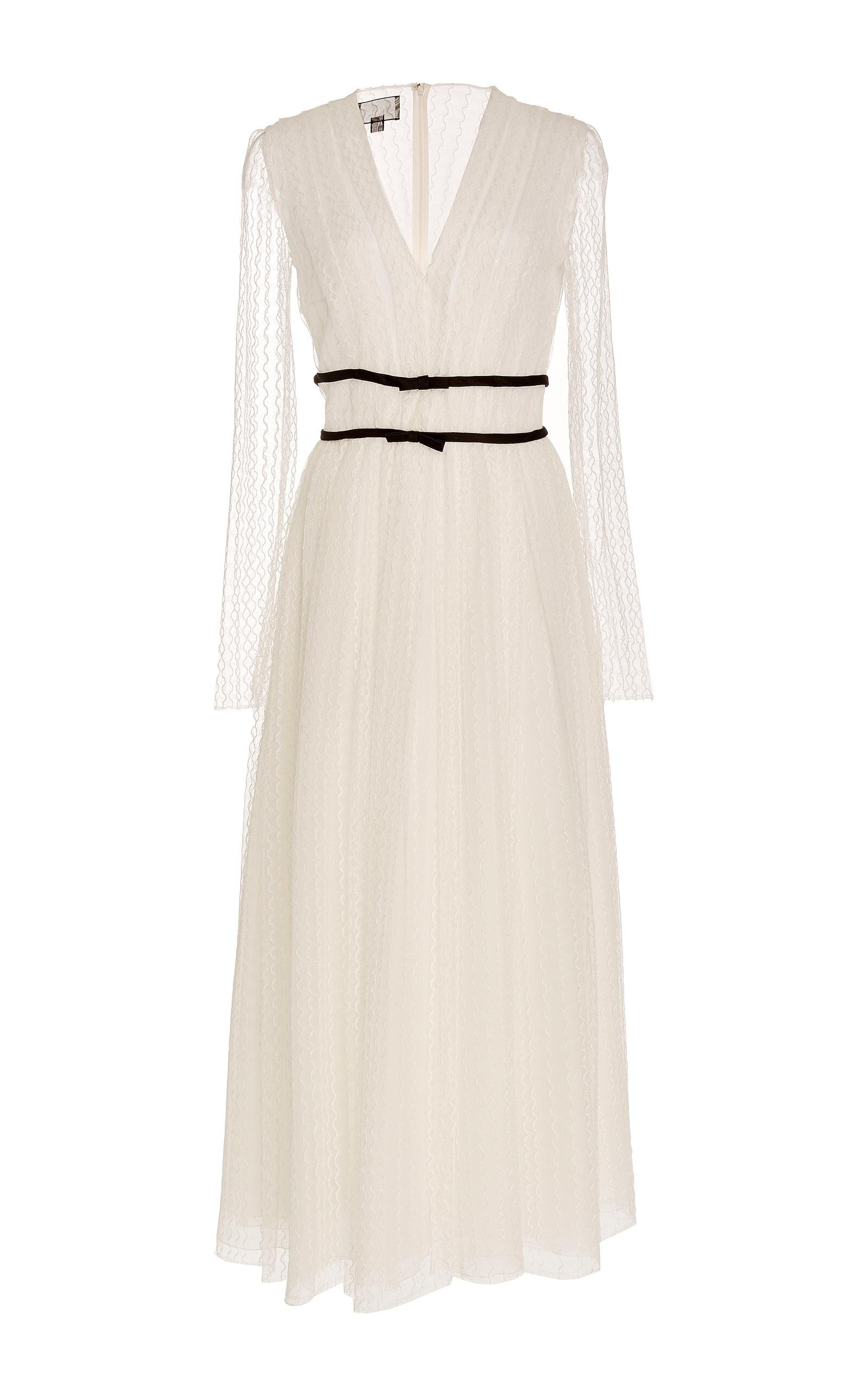Giambattista Valli Embroidered Bow-Embellished Midi Dress in White.jpg