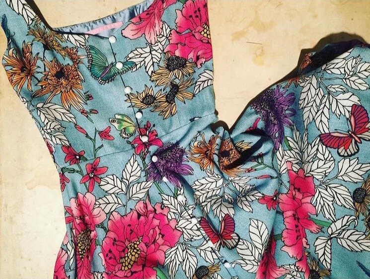 Marta Ferri Floral-Print Button-Front Gown.jpg