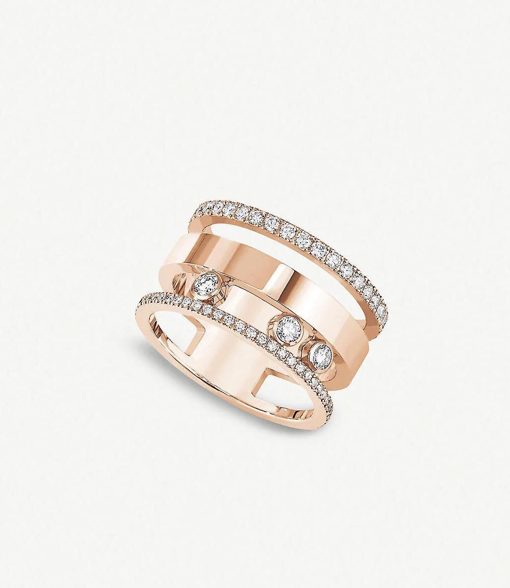 Messika Move Romane Large Ring in Rose-Gold And Diamond