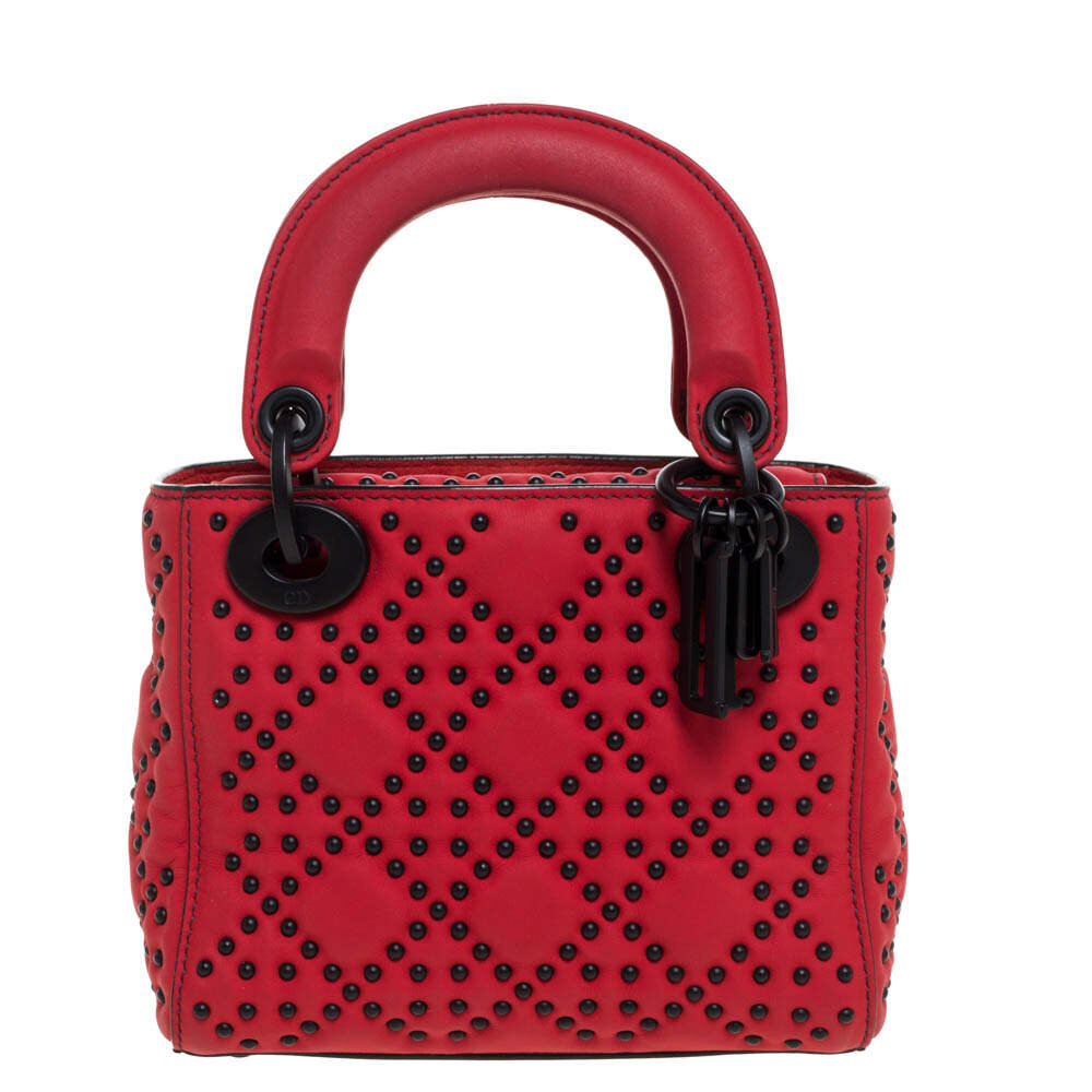 Christian Dior Lady Dior Mini Tote in Studded Red Matte Leather.jpg