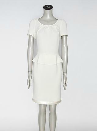 Felipe Varela Checked Peplum Dress in Grey