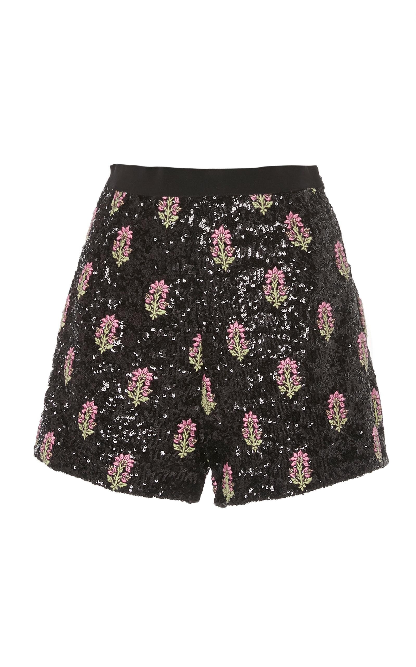 Giambattista Valli Floral Sequin Mini Shorts.jpg