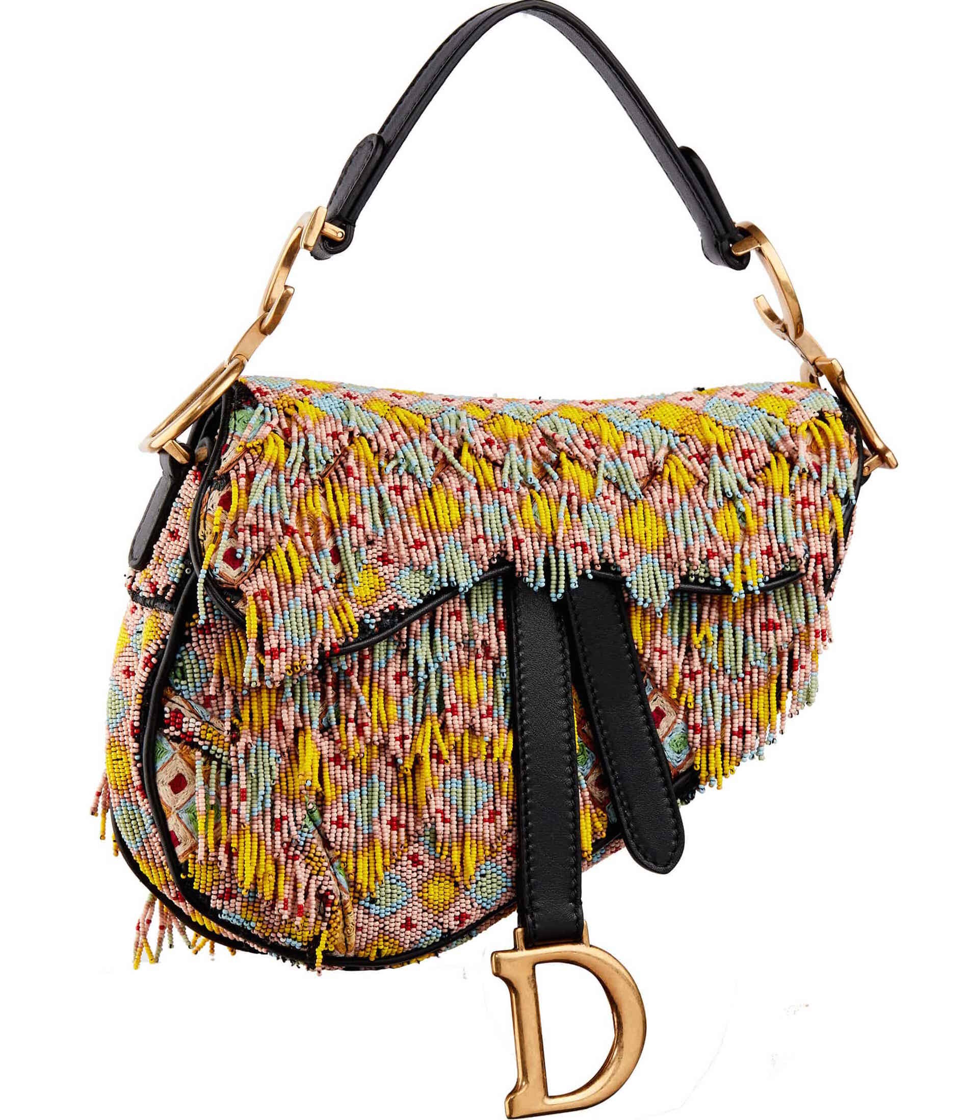 Christian Dior Mini Saddle Bag in Fringed Embroidered Canvas.jpg