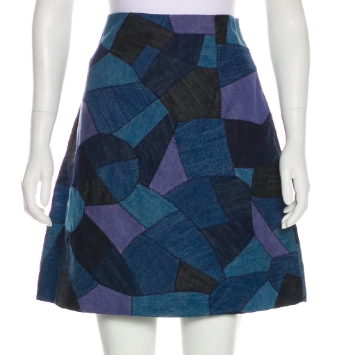 Christian Dior Patchwork Denim Mini Skirt.png
